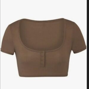 NWT Skims Fits Everybody Henley Cropped Top Size 3x